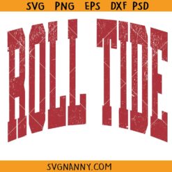 Crimson Roll Tide Distressed SVG PNG, Alabama football SVG, Vintage Collegiate Varsity design
