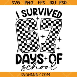 I Survived 6 7 Days Of School Svg, Teacher Humor SVG, Funny Teacher Shirt SVG