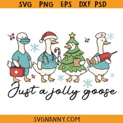 Just a Jolly Goose Nurse Svg, Santa Nurse Goose Svg,Christmas Goose SVG, Nurse Christmas Svg