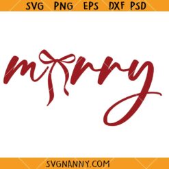 Merry Christmas Bow SVG, Christmas Coquette SVG, Christmas Sign SVG, Christmas SVG  