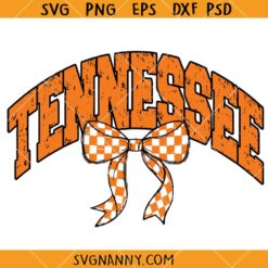 Preppy Tennessee Coquette SVG, Checkered Bow SVG, Tennessee Coquette SVG  