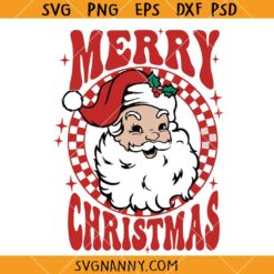Retro Merry Christmas Santa SVG, Funny  Santa SVG, Christmas Sticker SVG, Christmas Decor SVG  