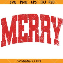Retro Merry SVG, Grunge Varsity Font SVG, Christmas SVG,Mery Christmas SVG
