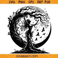 Woman Tree Mythical SVG, Dryad Clipart SVG, Woman Tree SVG, Women Empowerment SVG