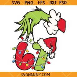 67 Christmas Grinch Hand SVG, Christmas Lights SVG, 6 7 Christmas SVG, Grinchmas SVG, Funny Christmas SVG