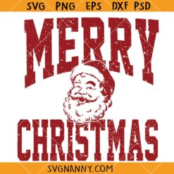 Distressed Merry Christmas Santa Face SVG, Grunge Christmas Design SVG, Retro Christmas SVG, Happy Holidays SVG, Christmas Shirt SVG