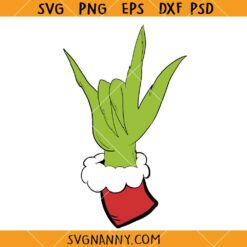 Grinch Hand ASL SVG, Green Guy ASL SVG, Christmas Sign Svg, Christmas sign language SVG