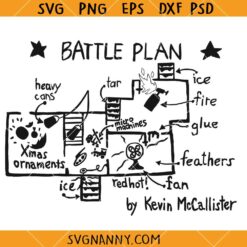 Home Alone Battle Plan SVG, Kevin McCallister Map Art SVG, Christmas Movie SVG, Funny Holiday SVG