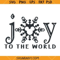 Joy to the World Mickey Mouse Snowflake SVG, Disneyland World Christmas Svg, Christmas Sign Svg, Christmas SVG