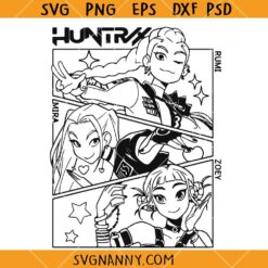 K Pop Demon Huntrix SVG, Kpop Demon Hunters Band SVG, Anime Girl Group SVG