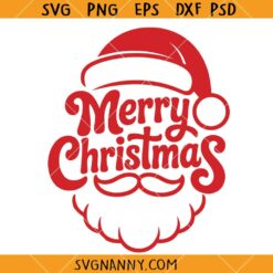 Merry Christmas Retro Santa SVG, Santa Face  Svg, Funny Christmas Svg, Christmas Sign SVG, Christmas Shirt SVG