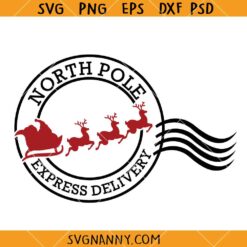 North Pole Express Delivery SVG, North Pole Christmas SVG, Santa Sleigh SVG, Christmas Decor SVG, Christmas Shirt Svg