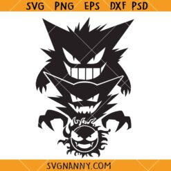 Gastly Haunter & Gengar SVG, Gastly Haunter Gengar Evolutions SVG, Pokemon SVG