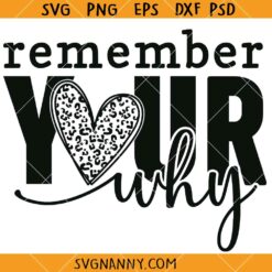 Remember your Why svg, Motivational Quote SVG, Inspirational Quotes Svg, Self Worth SVG  