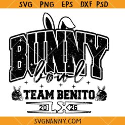 Team Benito SVG, Benito Bowl Singer SVG, Super Bowl Football Inspired Svg, Bad Bunny Bowl 2026 Halftime Show Svg