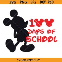 100 Days of School Mickey SVG, Mickey Mouse 100th Day SVG, Back to School SVG