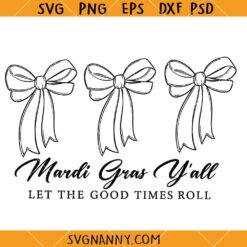 Mardi Gras coquette Bow svg, Mardi Gras Y’all SVG, Mardi Gras Carnival svg, Fat Tuesday svg