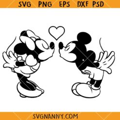 Mickey Minnie Kiss SVG, Disney Love SVG, Mickey Minnie Valentines SVG