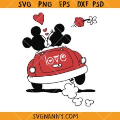 Mickey Valentines Car SVG, Mickey Car Valentine's Day SVG, Disney Love Car Svg, Mouse Classic Car SVG     