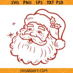 Santa Face SVG, Funny Santa Head SVG, Christmas Santa SVG, Christmas Sign SVG  