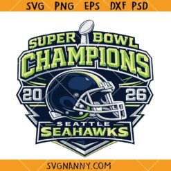 Seattle Seahawks Super Bowl Champions svg, Seahawks Football Logo SVG, Champions LX SVG, Football Victory Emblem SVG