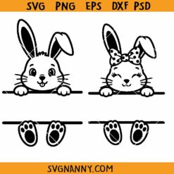 Split bunny monogram SVG, Easter svg, bunny monogram svg, baby name svg
