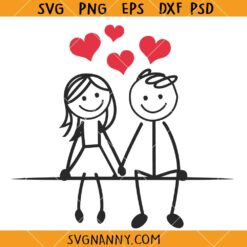Valentine stick man SVG, Valentine day  Stick figures Svg, Valentines clipart SVG, Love svg, Wedding stickman Svg