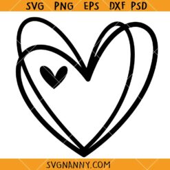 Hand drawn heart SVG, Doodle Heart Svg, heart shape svg, Sketch Heart Svg, Love Svg