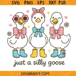 Just a Silly Goose SVG, Little Silly Geese SVG, Funny Geese with Bow SVG
