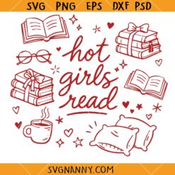 Hot girls read SVG, Girl On Books Svg, Book Lover SVG