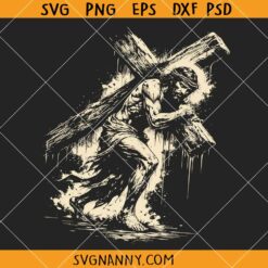 Jesus Carrying Cross SVG, Crucifixion SVG, Easter Shirt SVG, Jesus svg, Christian svg