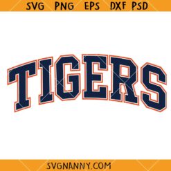 Tigers Arched Varsity Letters SVG, Tigers Football SVG, Tigers Cheer SVG