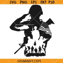 US Soldier Silhouette SVG, Veteran Soldier svg, US Military SVG