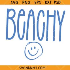 Beachy Smiley Face SVG, Summer Shirt SVG, Vacation SVG, Beach Vibes SVG