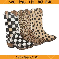 Brush Stroke Cowboy Boots SVG, Western Boots SVG, Rodeo Cowboy SVG