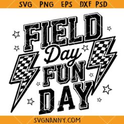 Field Day Fun Day SVG, Lightning Bolt SVG, Funny Field Day SVG, School Field Day Fun SVG