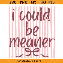 I could be meaner SVG, Spicy Attitude SVG, Confident SVG, Funny Apparel SVG