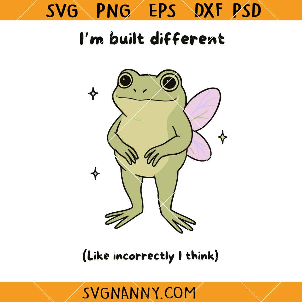 I'm built differently funny frog SVG, Funny Frog Meme SVG, Strong Character Svg