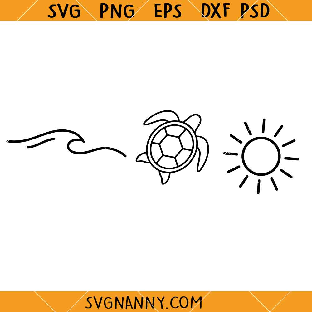 Ocean Turtle Sun SVG, Beach Vibes Svg, Summer Shirt SVG, Summer SVG