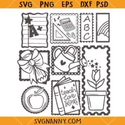 Retro teacher postage stamp SVG, vintage svg, Kindergarten teacher svg