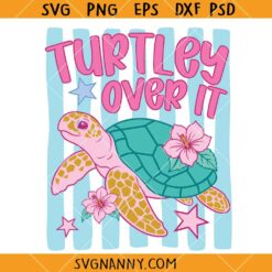 Turtley Over It Stripes SVG, Turtle SVG, Preppy Sea Turtle SVG, Retro Summer SVG
