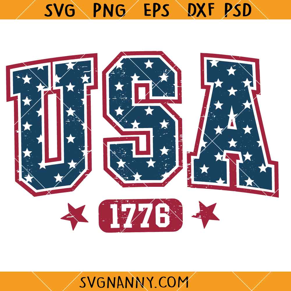 USA 1776 SVG, Patriotic SVG, Fourth of July SVG, USA Flag SVG, 4th July SVG