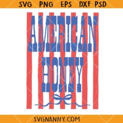 Western Stripped American Honey SVG, Patriotic SVG Cowboy SVG, American Flag SVG
