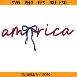 American Coquette Bow Svg, 4th of July coquette svg, American girly SVG