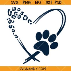 Leopard heart paw print SVG, Animal Paw Print SVG, Pet Lover Shirt SVG