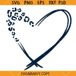 Leopard print heart SVG, Cheetah Spots Heart SVG, Hand Drawn Heart Svg, Valentine's Day Svg