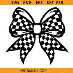 Retro racing coquette Bow SVG, Checkered Racing Bow SVG, Coquette Race Day SVG, Race Day Shirt SVG