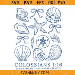 Seashell Christian Bible Verse SVG, Coastal Bible Verse SVG, Christian Seashell SVG, Baptism SVG