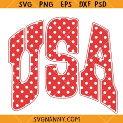 USA Red Polka Dot SVG, USA SVG, Merica SVG, Memoral Polka Design SVG, Freedom SVG