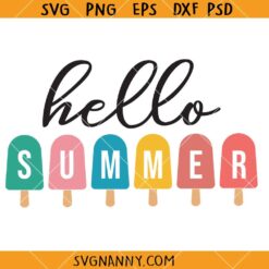 Hello Summer Popsicle Svg, Summer Popsicle svg, Summer svg, Front Door Sign svg